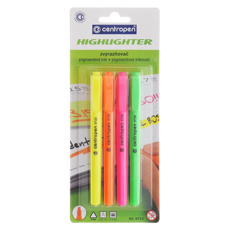 Маркер CENTROPEN Fax 8722/4/bl, набір 4 шт. (блістер)